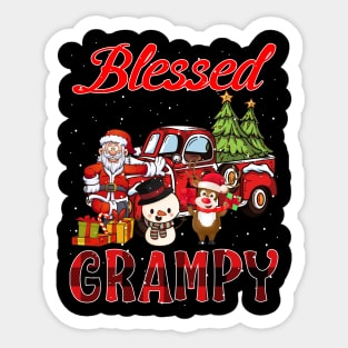 Blessed Grampy Red Plaid Christmas Sticker